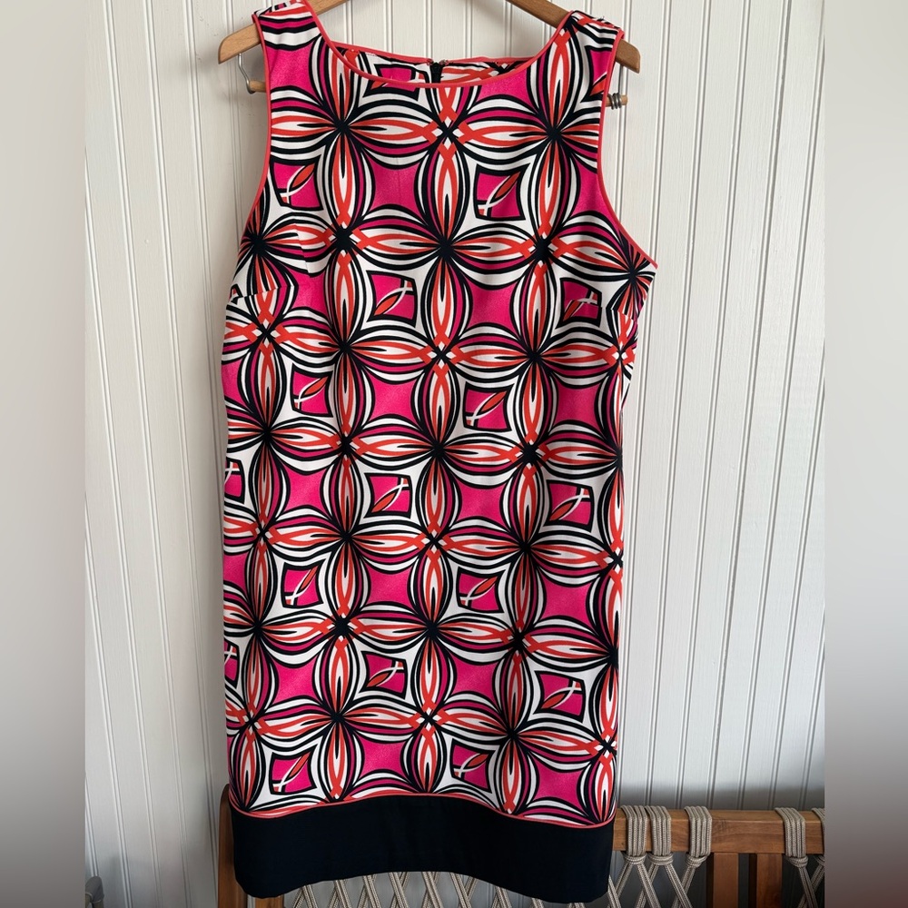 Alyx Geometric Summer Dress Size 16 Pink and Orange